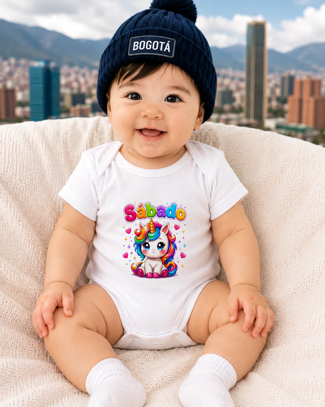 Mameluco para Bebé con Unicornio Arcoíris – Sábado